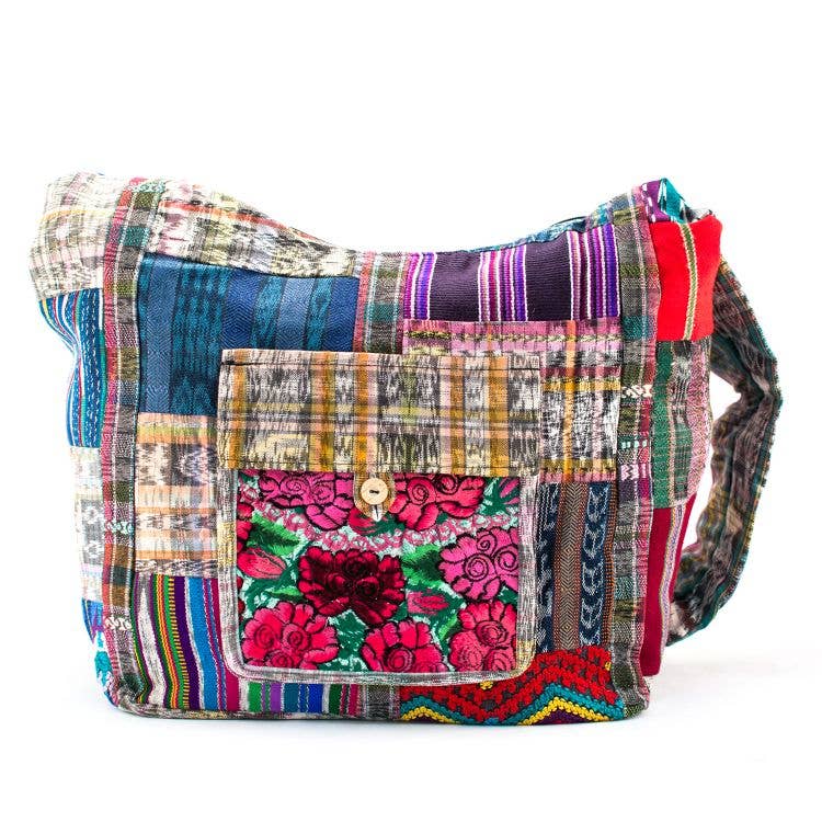 upcycled patch purse