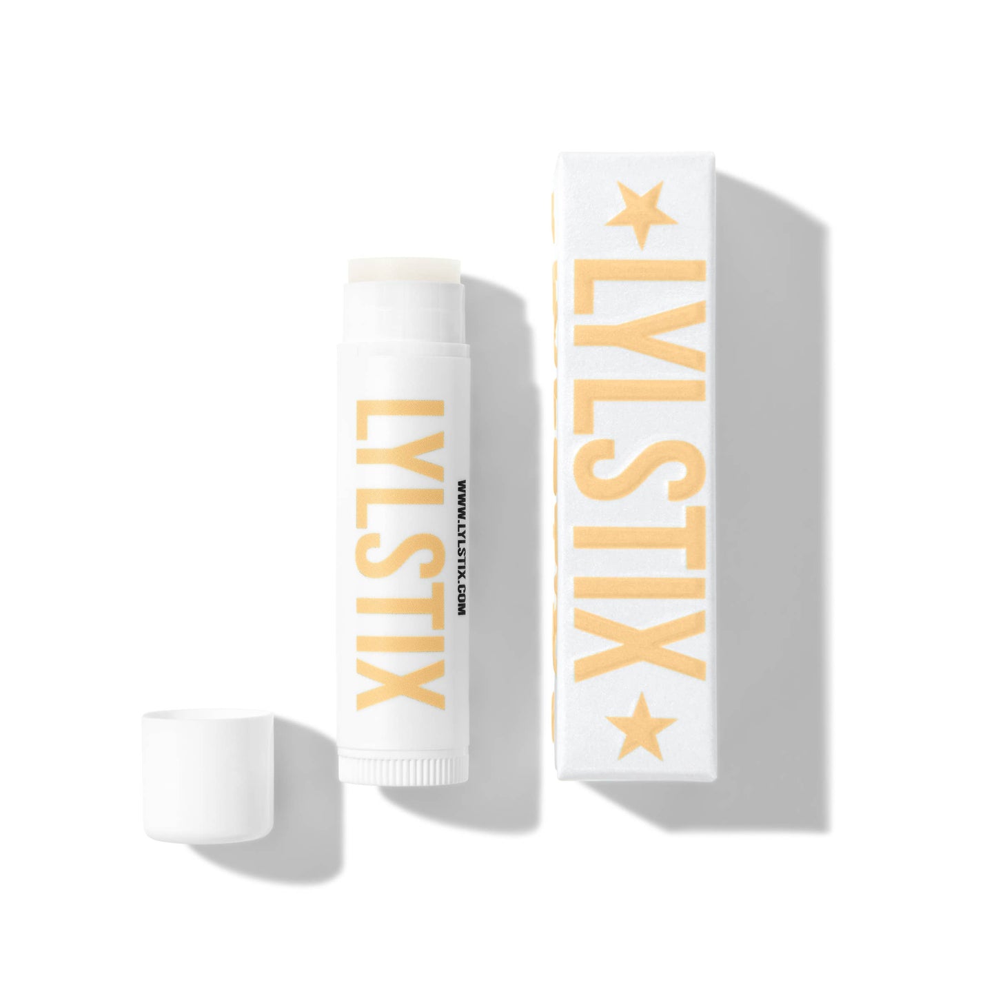 LYLSTIX lip balm with packaging on a white background