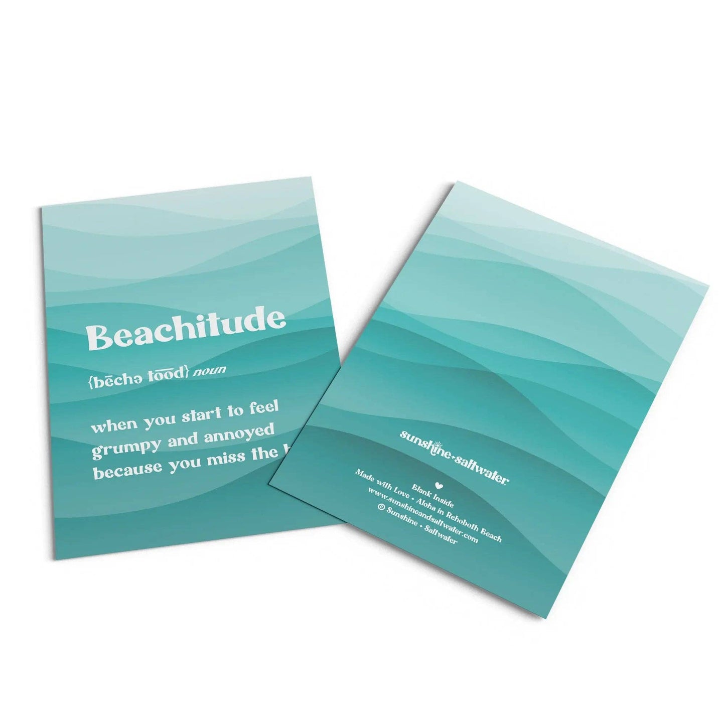 funny greeting card about being grumpy when not at the beach
