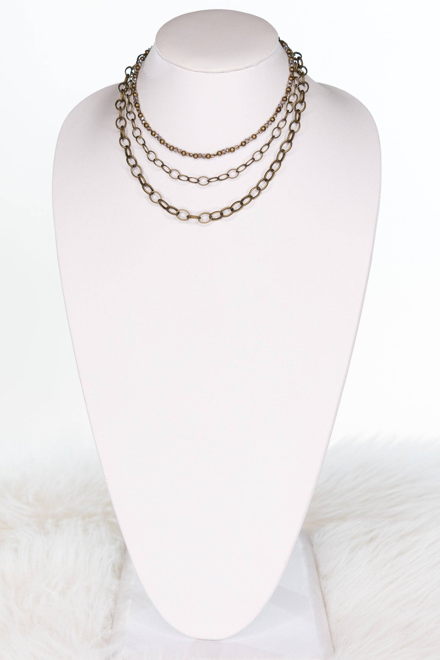 Bronze Triple Strand Necklace