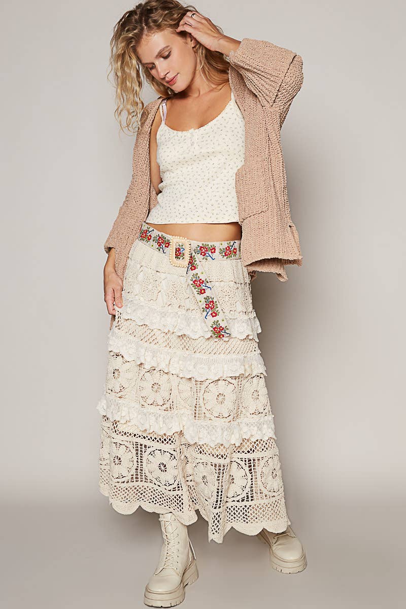 Floral Square Buckle Belt