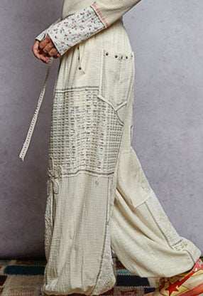 Cream patch pants