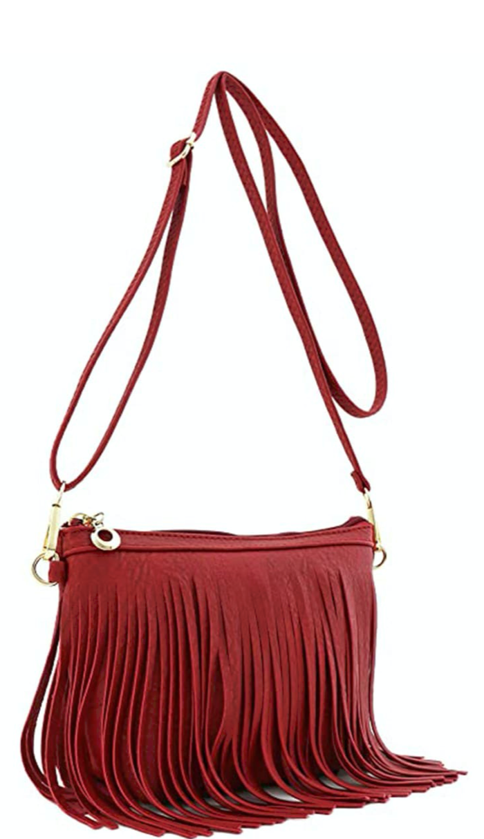 fringe crossbody clutch purse