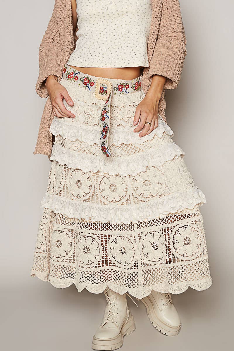 Floral Square Buckle Belt