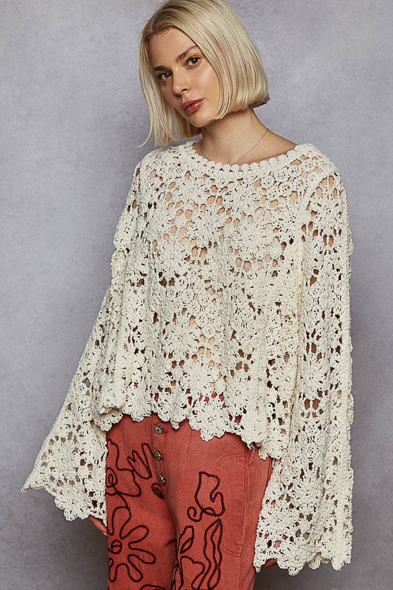 Scallop Edge Crochet Sweater