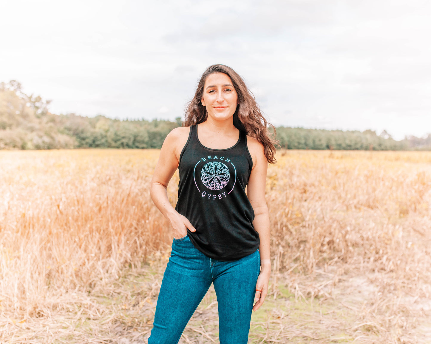 black tank top with Beach Gypsy logo