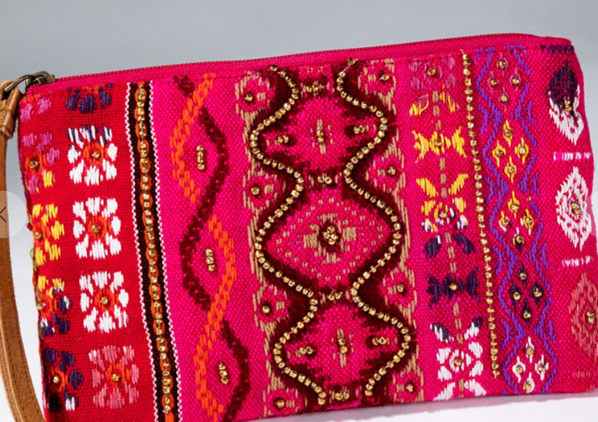 Handmade Patterned Wristlet Clutch