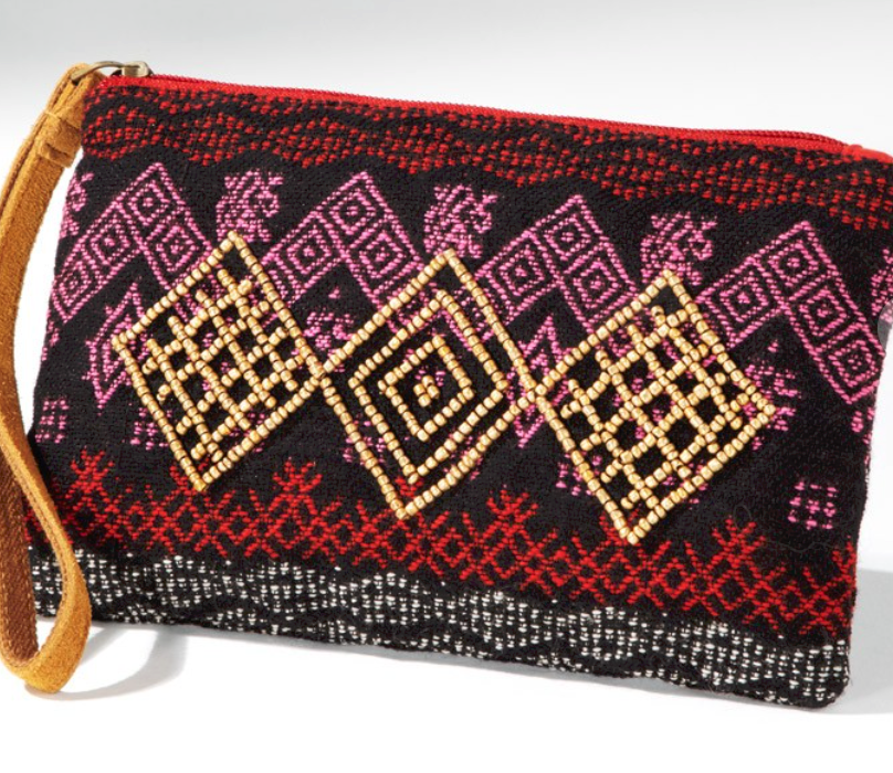 Handmade Patterned Wristlet Clutch