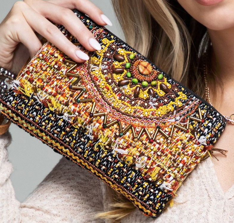 Handmade Patterned Wristlet Clutch