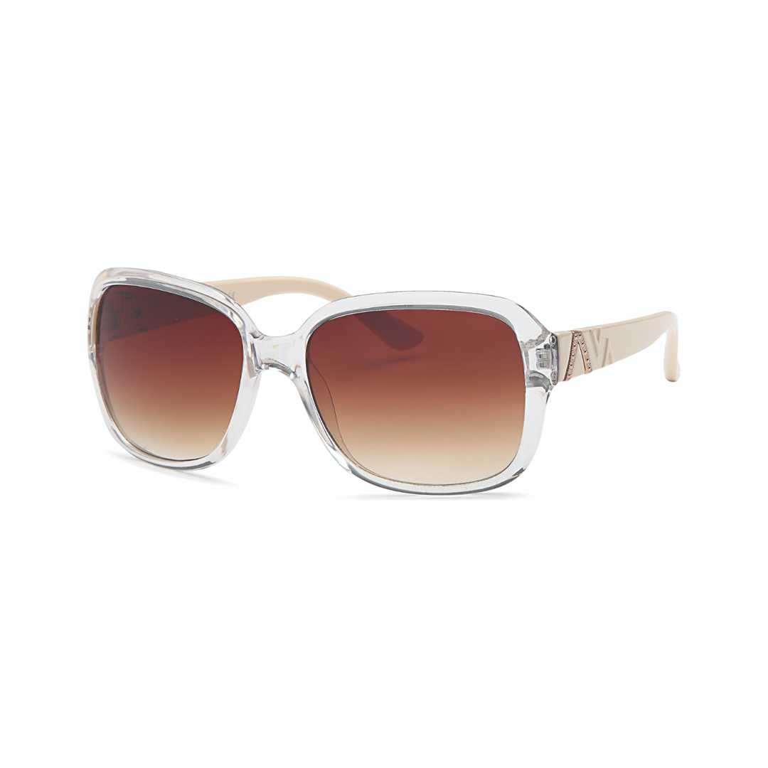 Clear frame and brown lens sunglass