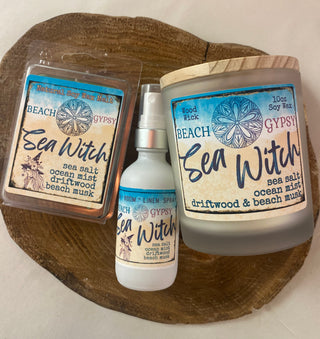 Glass Candle, room spray, and wax melts Sea Witch 