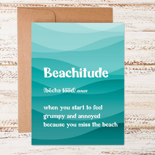 greeting card about being grumpy when not at the beach