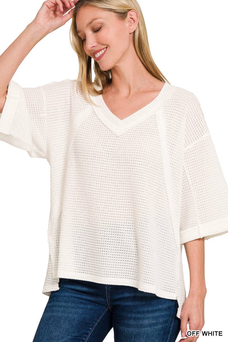 Glorea Waffle Knit Top