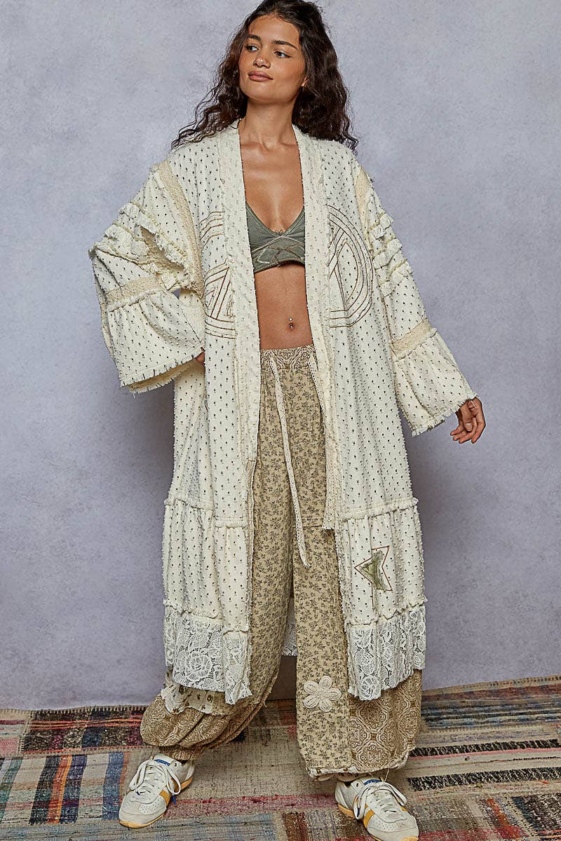 Peace Patch Long Cardigan