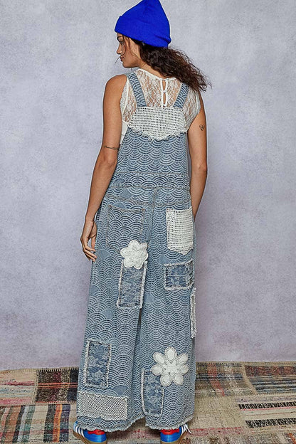 Denim Patch Overalls