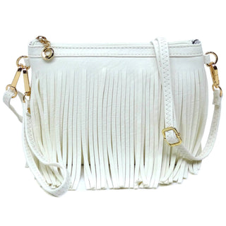 white fringe crossbody bag