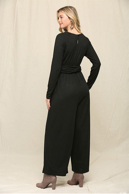 Supplice Knit Tie Waist Jumpsuit