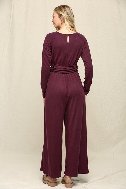 Supplice Knit Tie Waist Jumpsuit