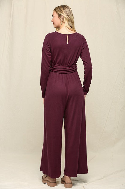 Supplice Knit Tie Waist Jumpsuit