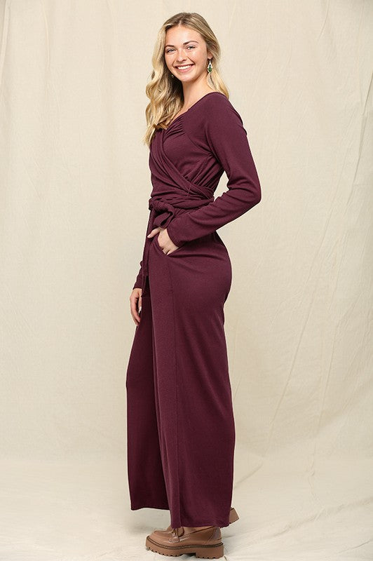 Supplice Knit Tie Waist Jumpsuit