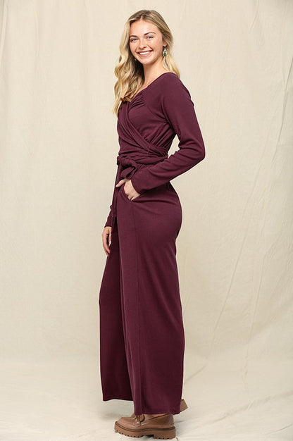 Supplice Knit Tie Waist Jumpsuit