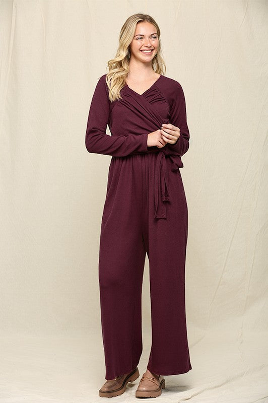 Supplice Knit Tie Waist Jumpsuit