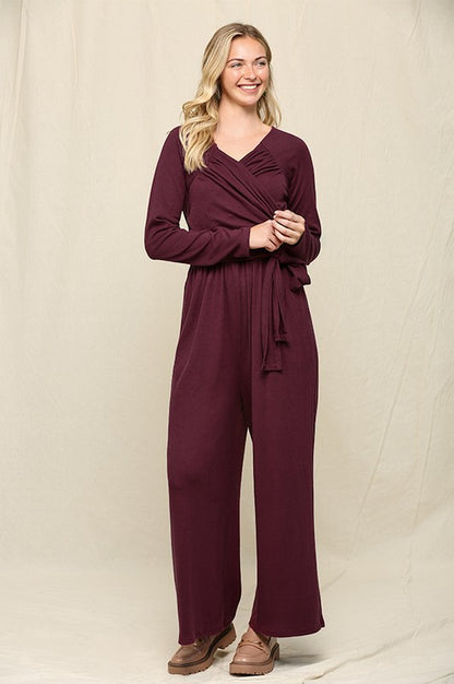 Supplice Knit Tie Waist Jumpsuit