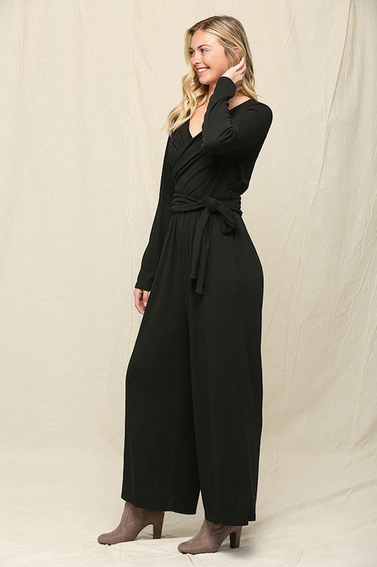 Supplice Knit Tie Waist Jumpsuit