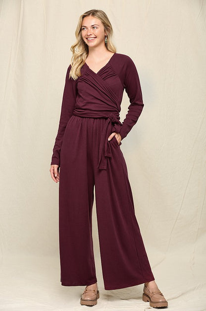 Supplice Knit Tie Waist Jumpsuit