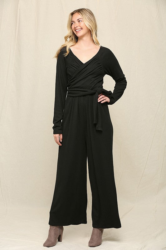 Supplice Knit Tie Waist Jumpsuit