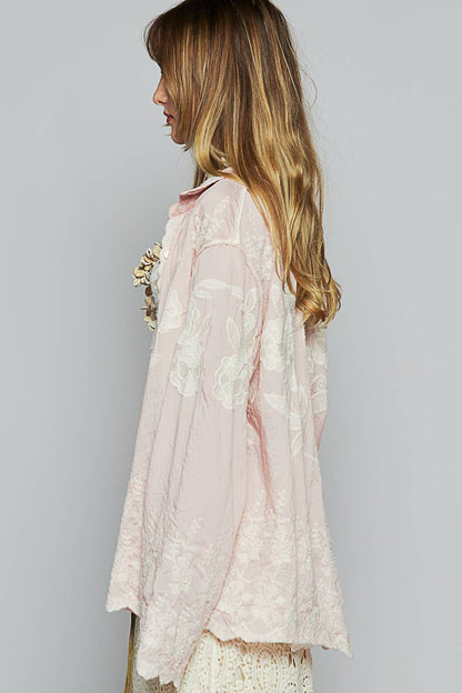 Crochet embroidered shirt