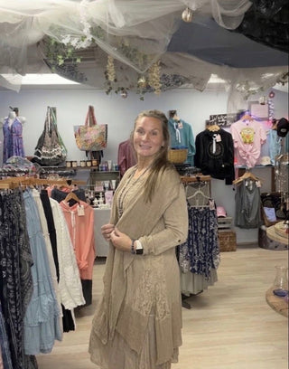 2 Piece Romantic Vintage Lace Midi Dress + Vest Set - Beach Gypsy
