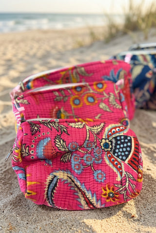 3-Pack Quilted Cosmetic Pouches - Beach Gypsy