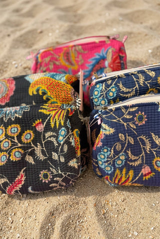 3-Pack Quilted Cosmetic Pouches - Beach Gypsy