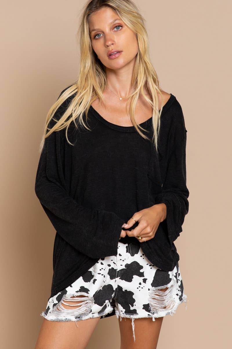 Boat Neck Slub Tee