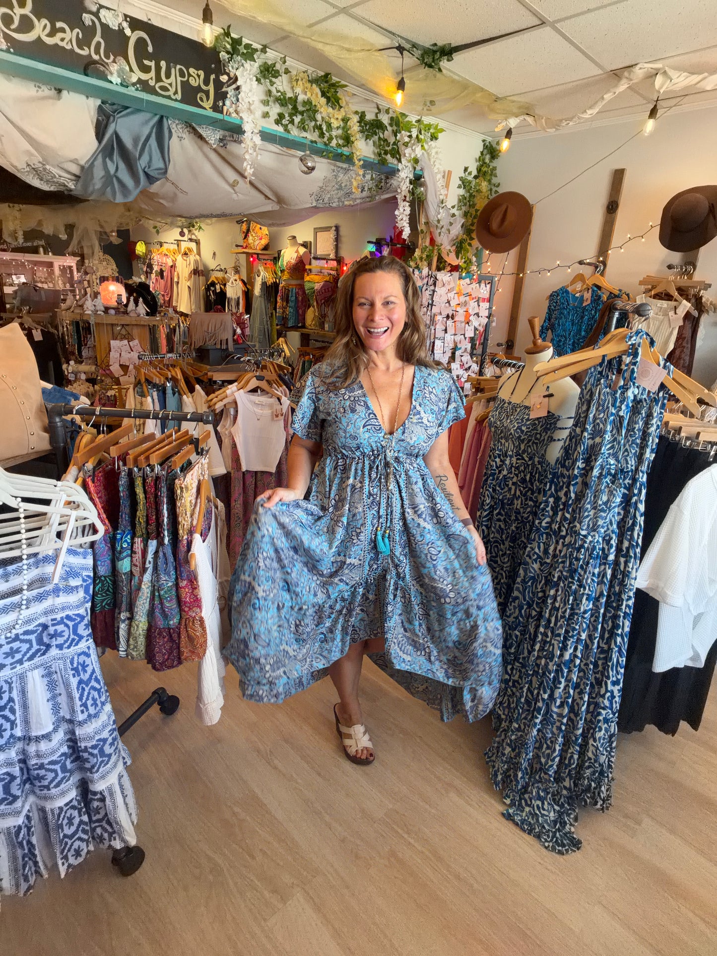 Hi-Lo Paisley Dress