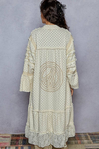 Peace Patch Long Cardigan