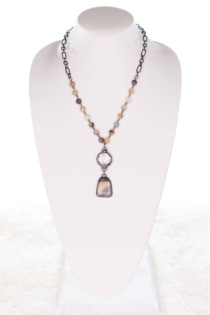 Sophie Necklace in Bamboo Agate