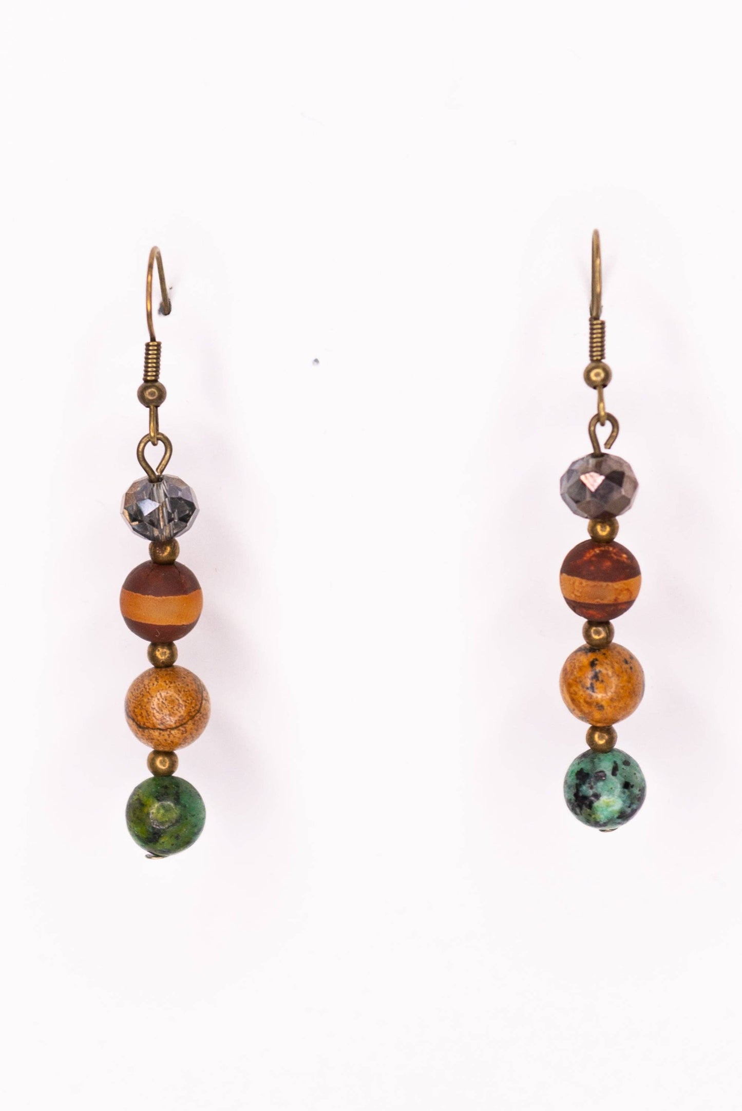 Mari Autumn Stone & Bead Dangle Earrings