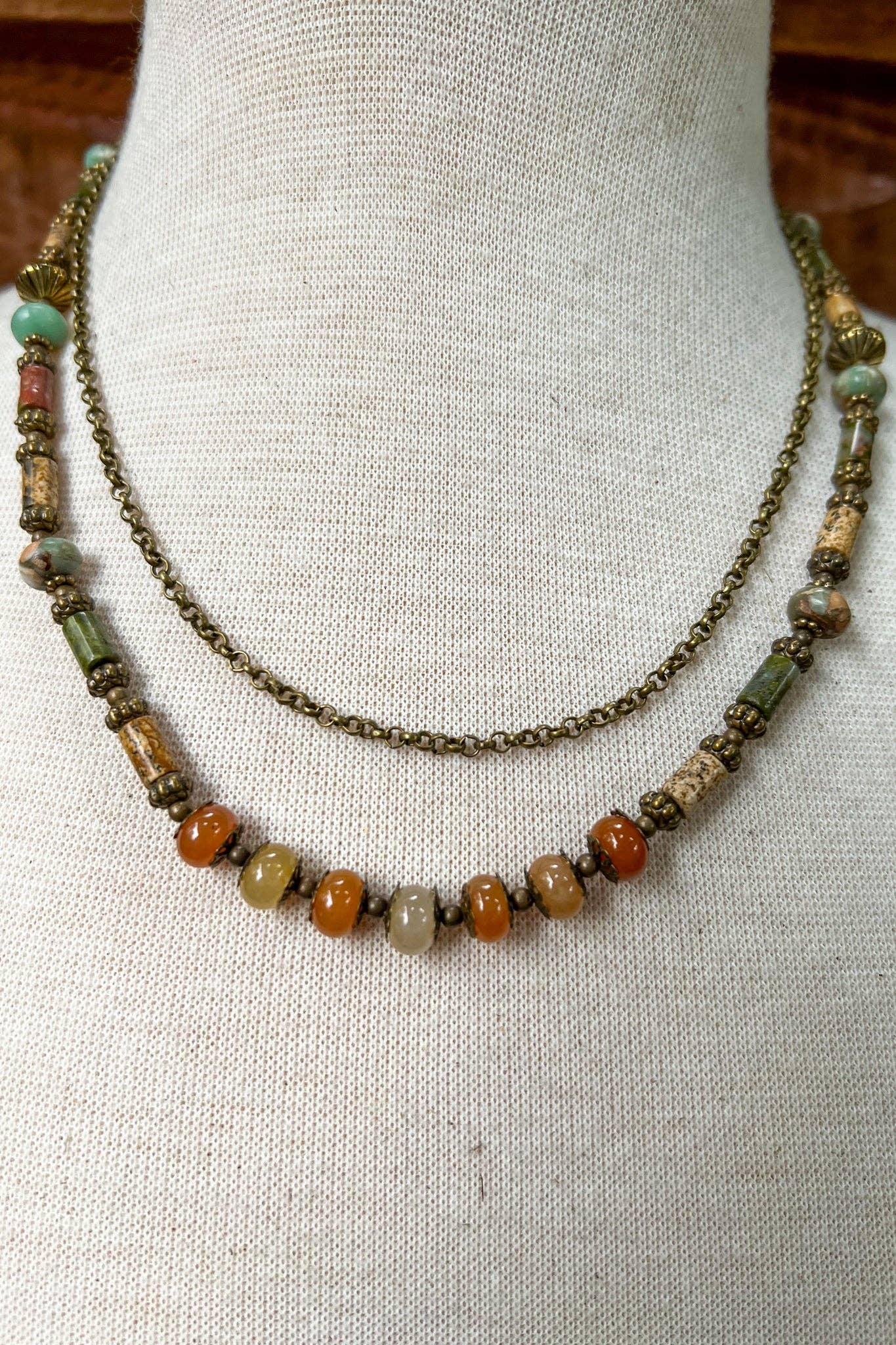 Bead & metal necklaces