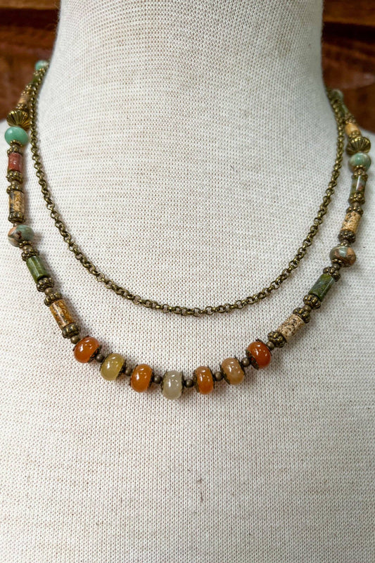 Bead & metal necklaces