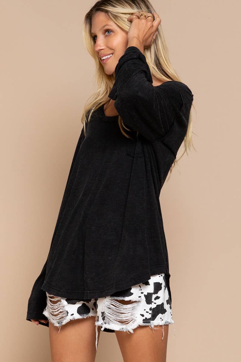 Boat Neck Slub Tee
