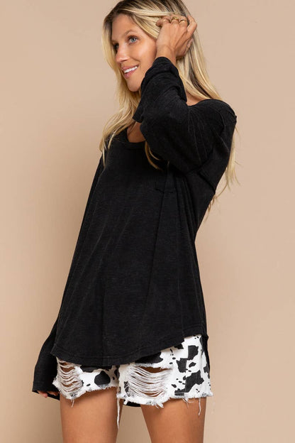 Boat Neck Slub Tee