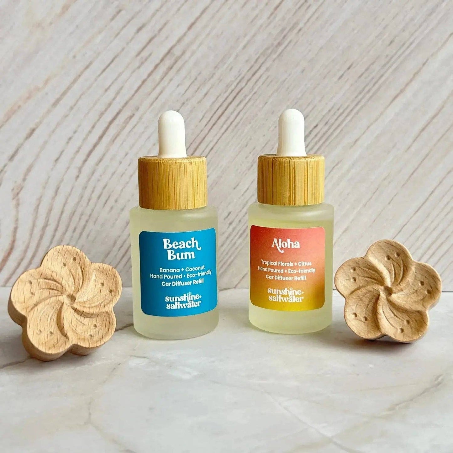 Hibiscus Flower Wood Car Diffuser