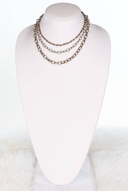 Bronze Triple Strand Necklace