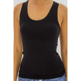 A black racerback tanktop