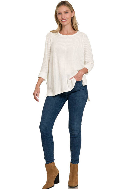 Batwing Sleeve Jacquard Sweater