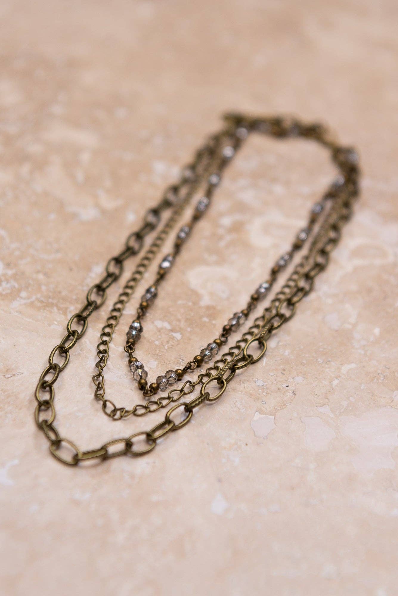 Bronze Triple Strand Necklace