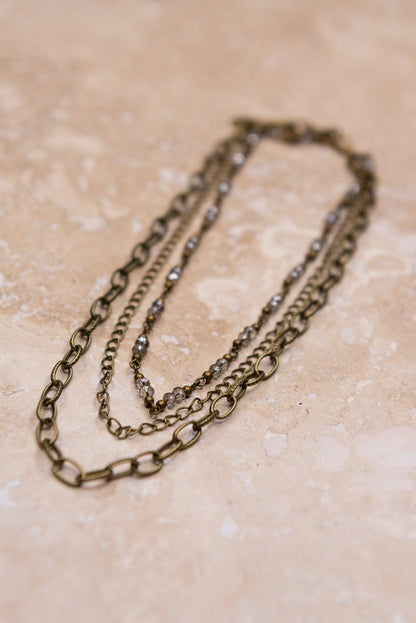 Bronze Triple Strand Necklace