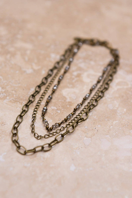 Bronze Triple Strand Necklace